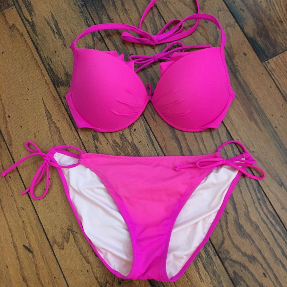 VS Hot Pink Ruffle Swimsuit